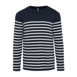 Striped Navy / Off White