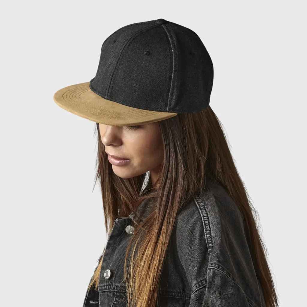 Casquette snapback visière daim BEECHFIELD BC668 — face