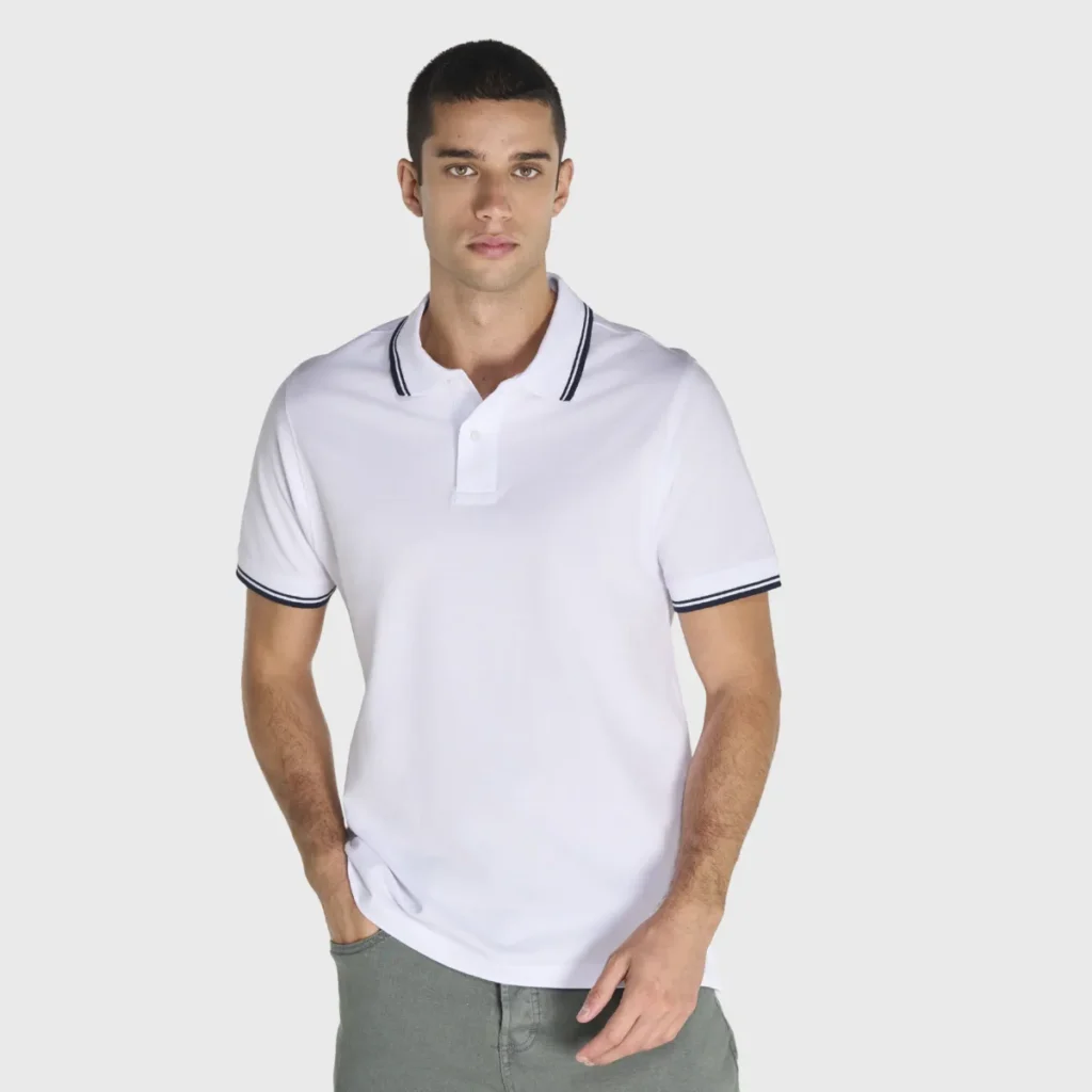 Polo homme bi-ton coton peigné JHK JK205 - face