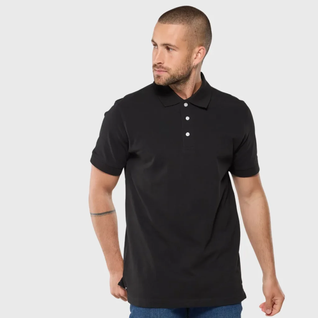 Polo piqué bi-ton personnalisable BLACK&MATCH BM100 - vue face