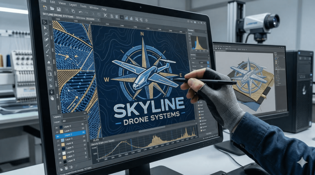 vectorisation visuel complexe pour broderie
