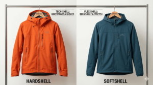 Hardshell vs Softshell : comparatif des deux types de vestes