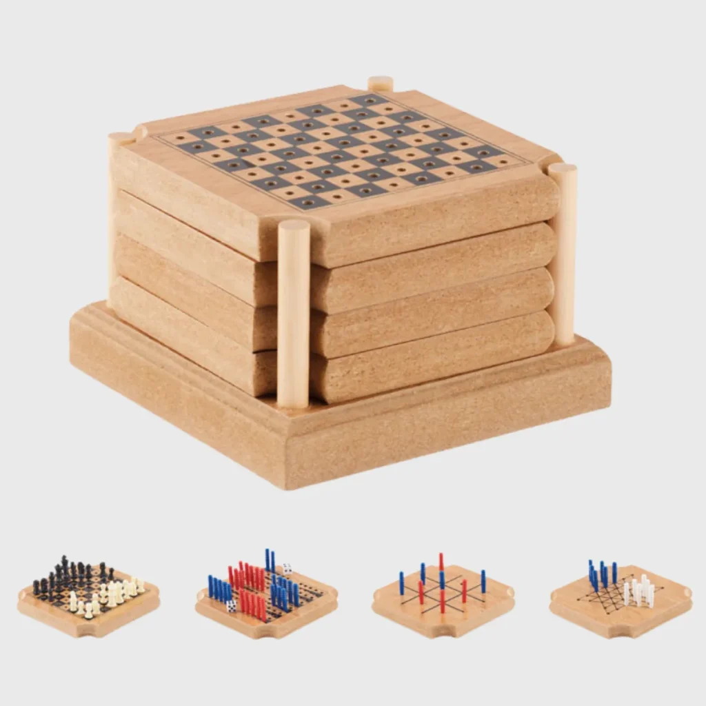 Set de 4 sous-verres jeux en liège et MDF