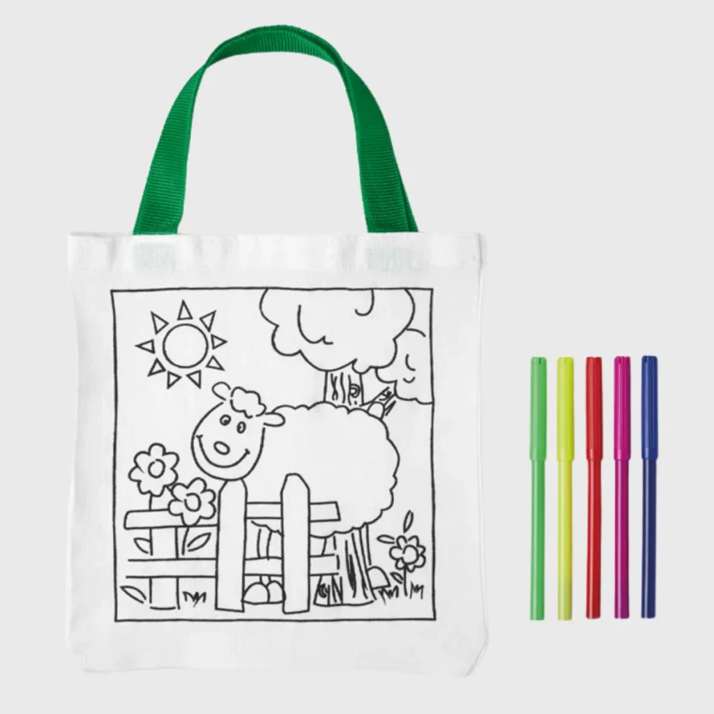 Petit sac coton à colorier avec feutres