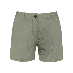 Bermuda chino écoresponsable femme coton bio 235 g/m² — Native Spirit NS739 - Almond Green