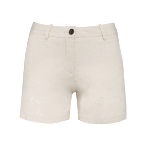 Bermuda chino écoresponsable femme coton bio 235 g/m² — Native Spirit NS739 - Ivory