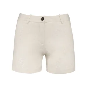 Bermuda chino écoresponsable femme coton bio 235 g/m² — Native Spirit NS739 - Ivory