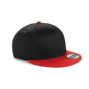 Casquette snapback enfant 5 panneaux coton 190 g/m² — Beechfield BF615 - Black/Bright Red