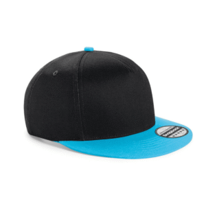 Casquette snapback enfant 5 panneaux coton 190 g/m² — Beechfield BF615 - Black/Surf Blue