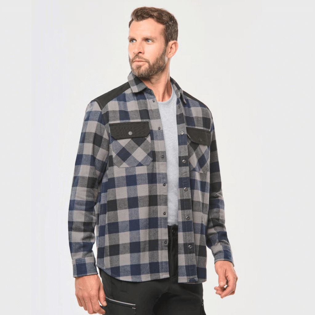 Chemise à carreaux avec poches homme — WK. DESIGNED TO WORK WK520