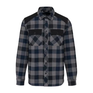 Chemise à carreaux avec poches homme — WK. DESIGNED TO WORK WK520 - Storm Grey / Navy Checked / Black