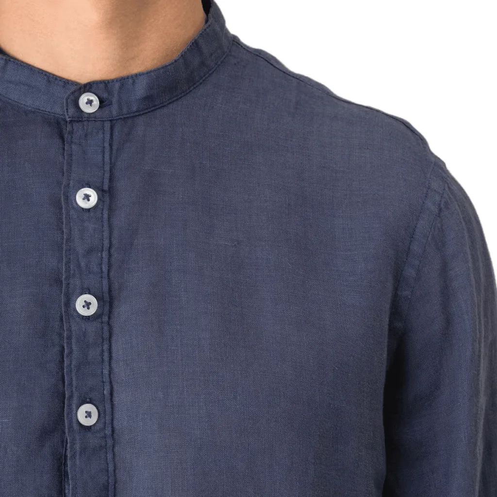 Chemise col mao en lin délavé homme — Spasso SP507 - vue 2