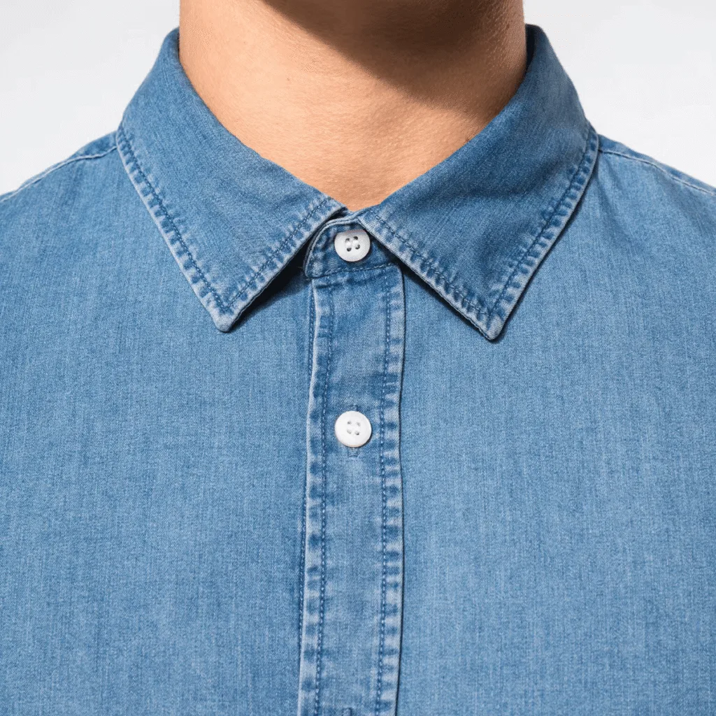 Chemise denim homme coton délavé 295 g — Kariban K512 - vue 2