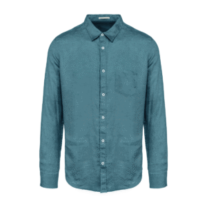 Chemise homme en lin coupe droite — Spasso SP504 - Adriatic Blue