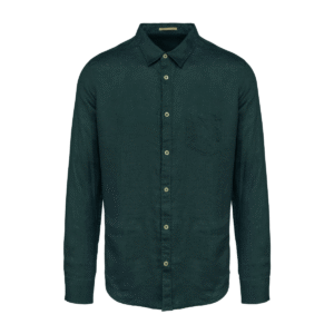 Chemise homme en lin coupe droite — Spasso SP504 - Amazon Green