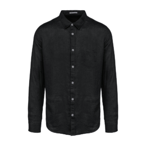 Chemise homme en lin coupe droite — Spasso SP504 - Black