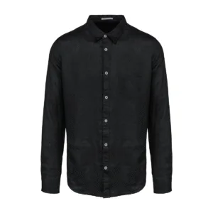 Chemise homme en lin coupe droite — Spasso SP504 - Black