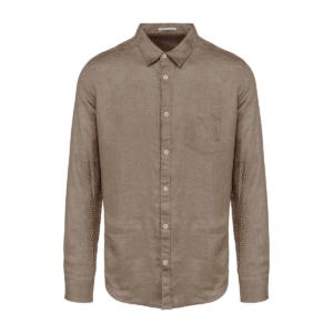 Chemise homme en lin coupe droite — Spasso SP504 - Cream Coffee