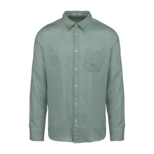 Chemise homme en lin coupe droite — Spasso SP504 - Jade Green