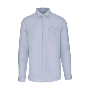 Chemise homme en lin coupe droite — Spasso SP504 - Linen Blue