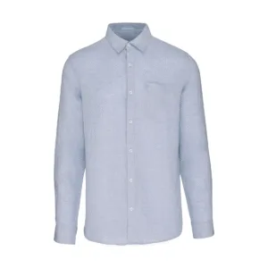 Chemise homme en lin coupe droite — Spasso SP504 - Linen Blue