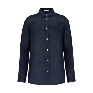 Chemise homme en lin coupe droite — Spasso SP504 - Navy Blue
