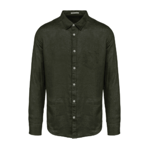 Chemise homme en lin coupe droite — Spasso SP504 - Organic Khaki