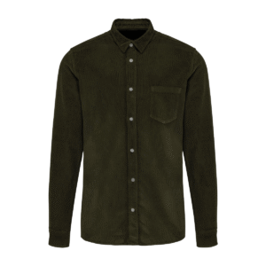 Chemise velours côtelé homme coton 150 g/m² — Kariban K599 - Washed Dusky Khaki