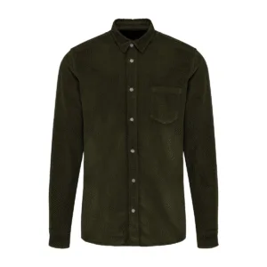 Chemise velours côtelé homme coton 150 g/m² — Kariban K599 - Washed Dusky Khaki
