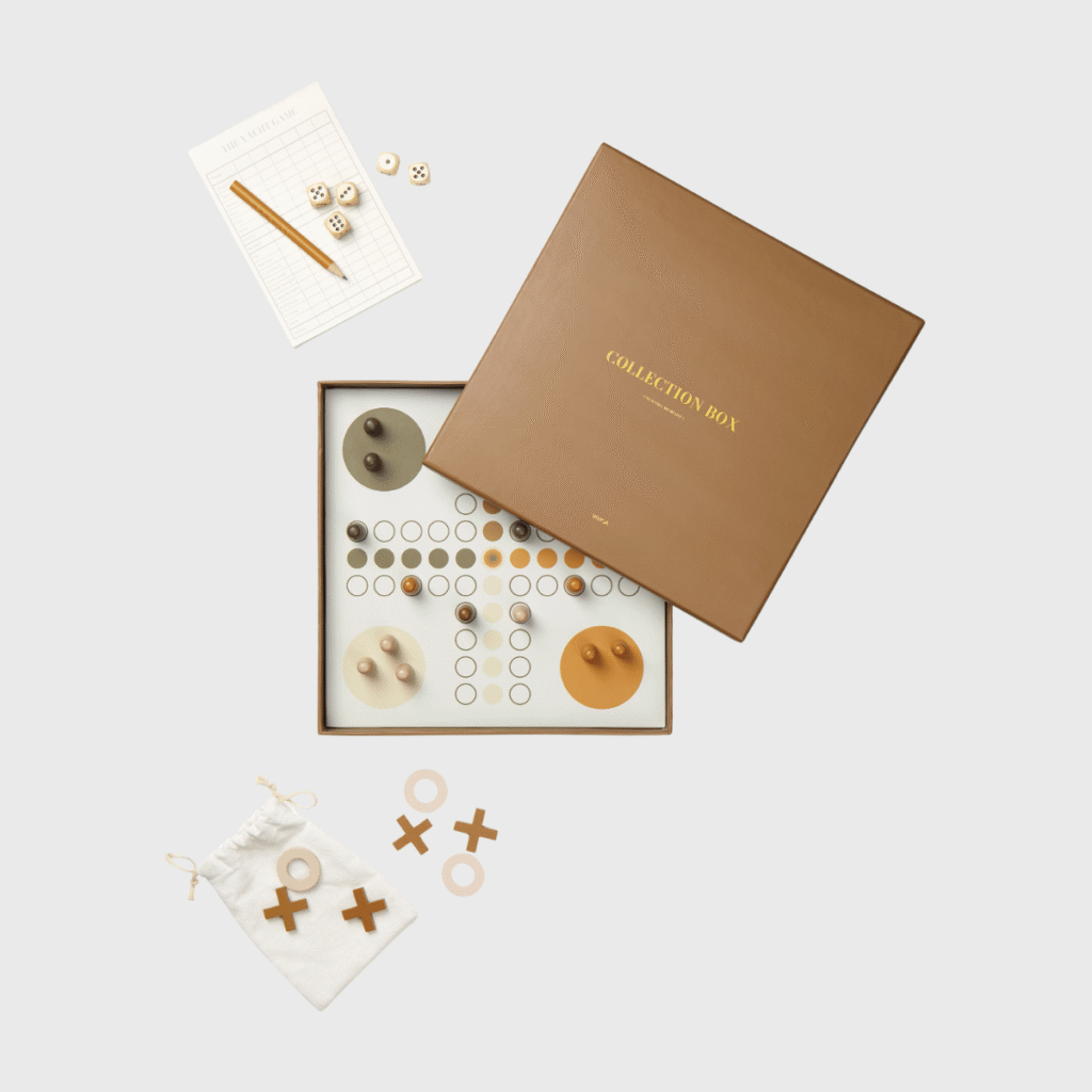 Coffret de jeux 3 en 1 bois et papier — VINGA Coffee