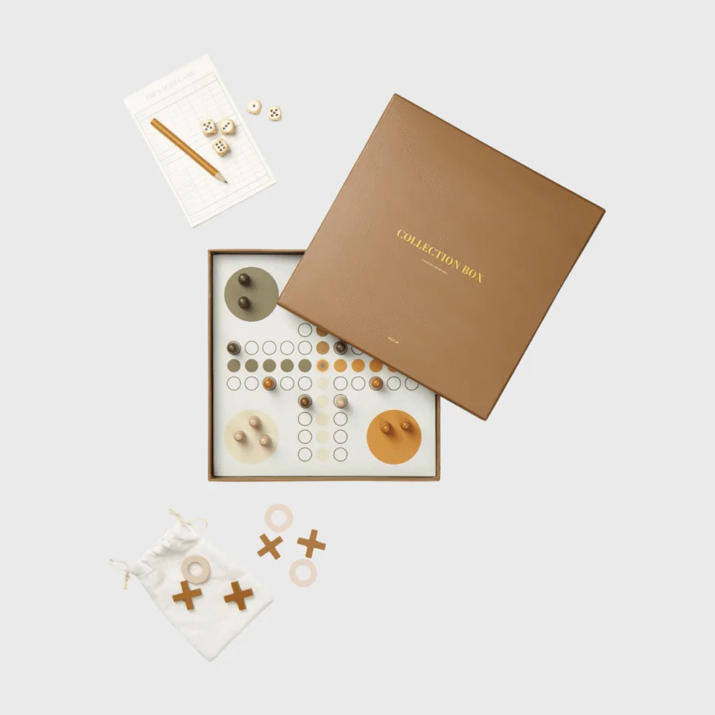 Coffret de jeux 3 en 1 bois et papier — VINGA Coffee
