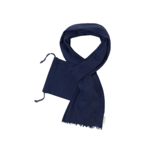Foulard en coton bio GOTS avec pochon assorti — Betty - Bleu Marine
