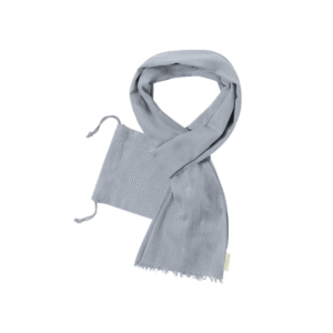 Foulard en coton bio GOTS avec pochon assorti — Betty - Gris