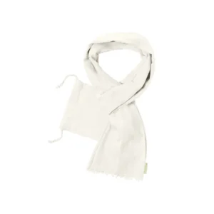Foulard en coton bio GOTS avec pochon assorti — Betty - Naturel