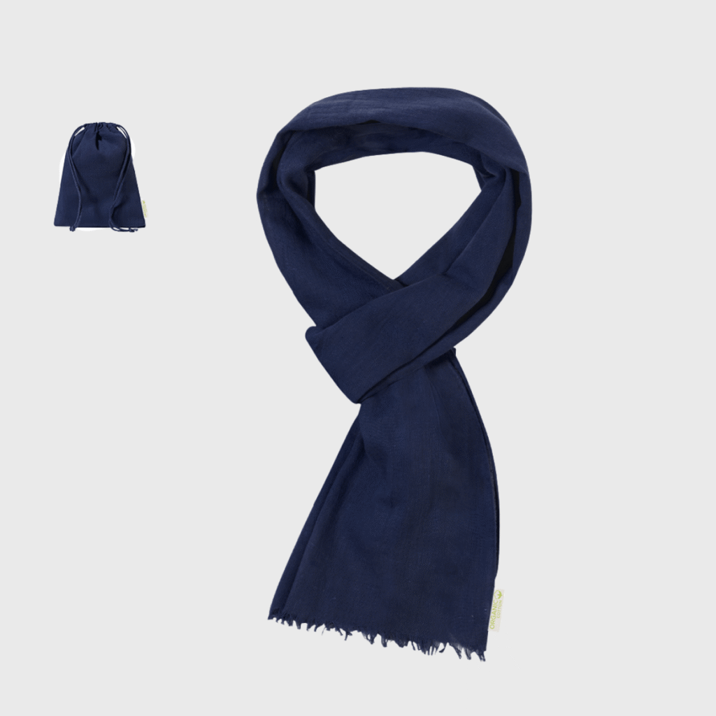 Foulard en coton bio GOTS avec pochon assorti — Betty
