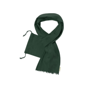Foulard en coton bio GOTS avec pochon assorti — Betty - Vert Foncé