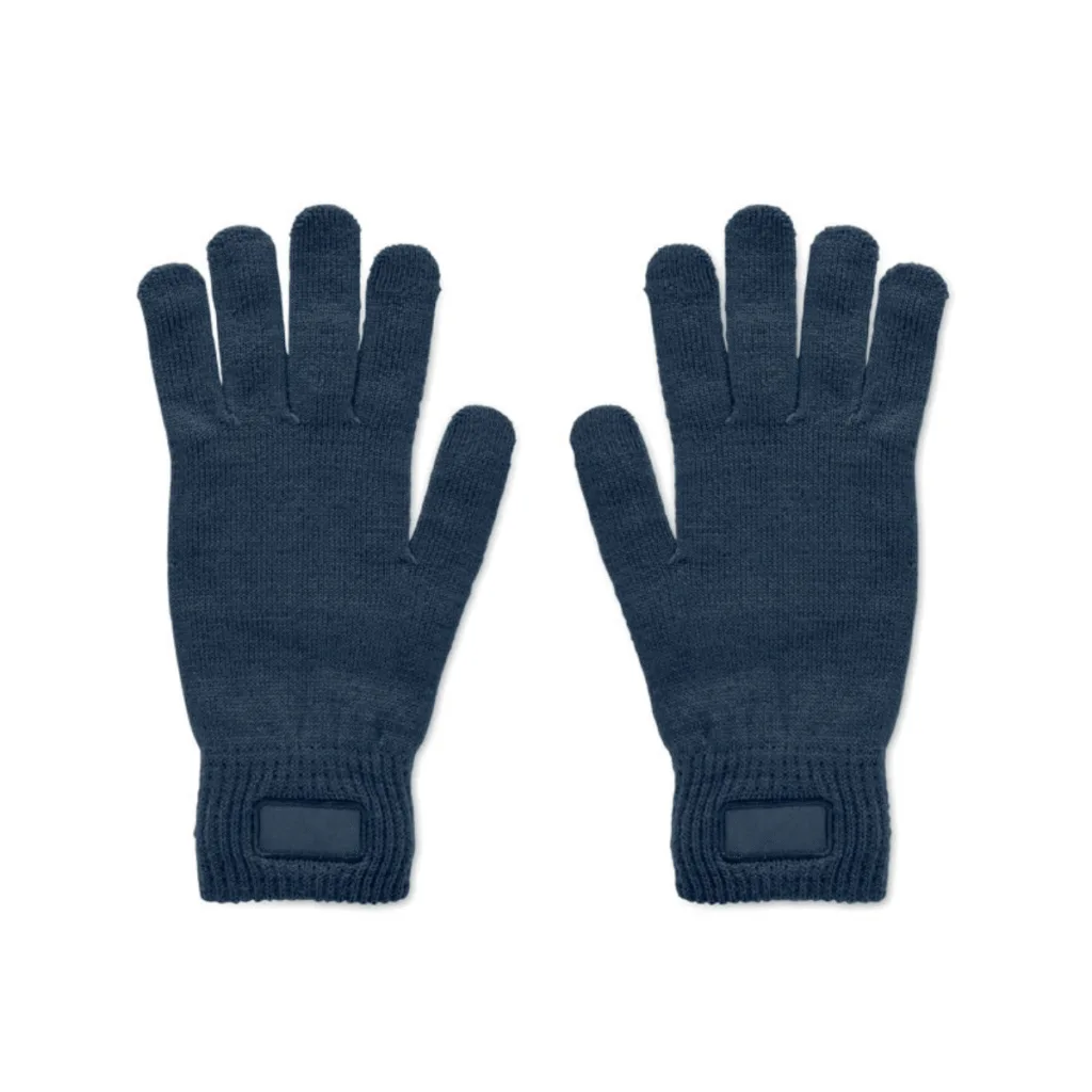 Gants tricotés polyester recyclé avec patch - vue 2