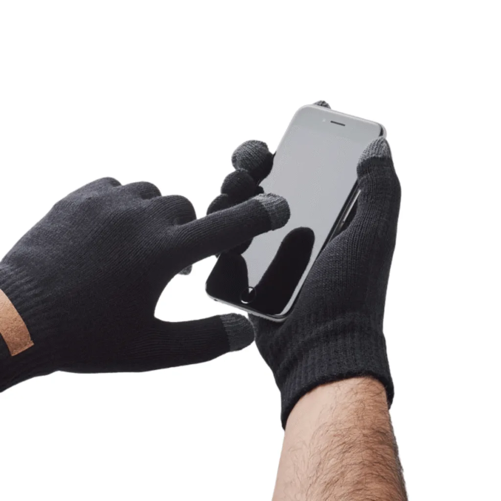 Gants tactiles polyester recyclé étiquette liège - vue 1