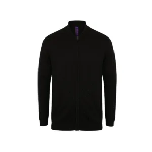 Gilet bomber tricoté zippé unisexe 225 g/m² — Henbury HY718 - Black