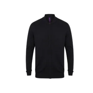 Gilet bomber tricoté zippé unisexe 225 g/m² — Henbury HY718 - Navy