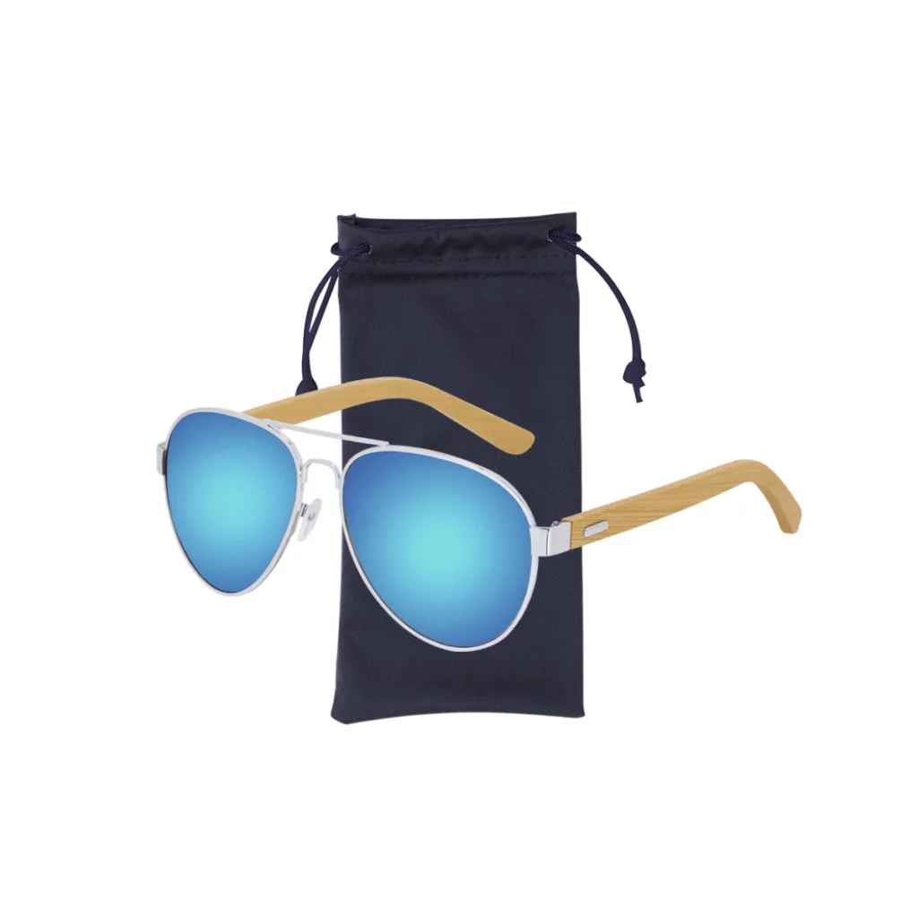 Lunettes de soleil bambou et métal, protection UV400 - vue 1