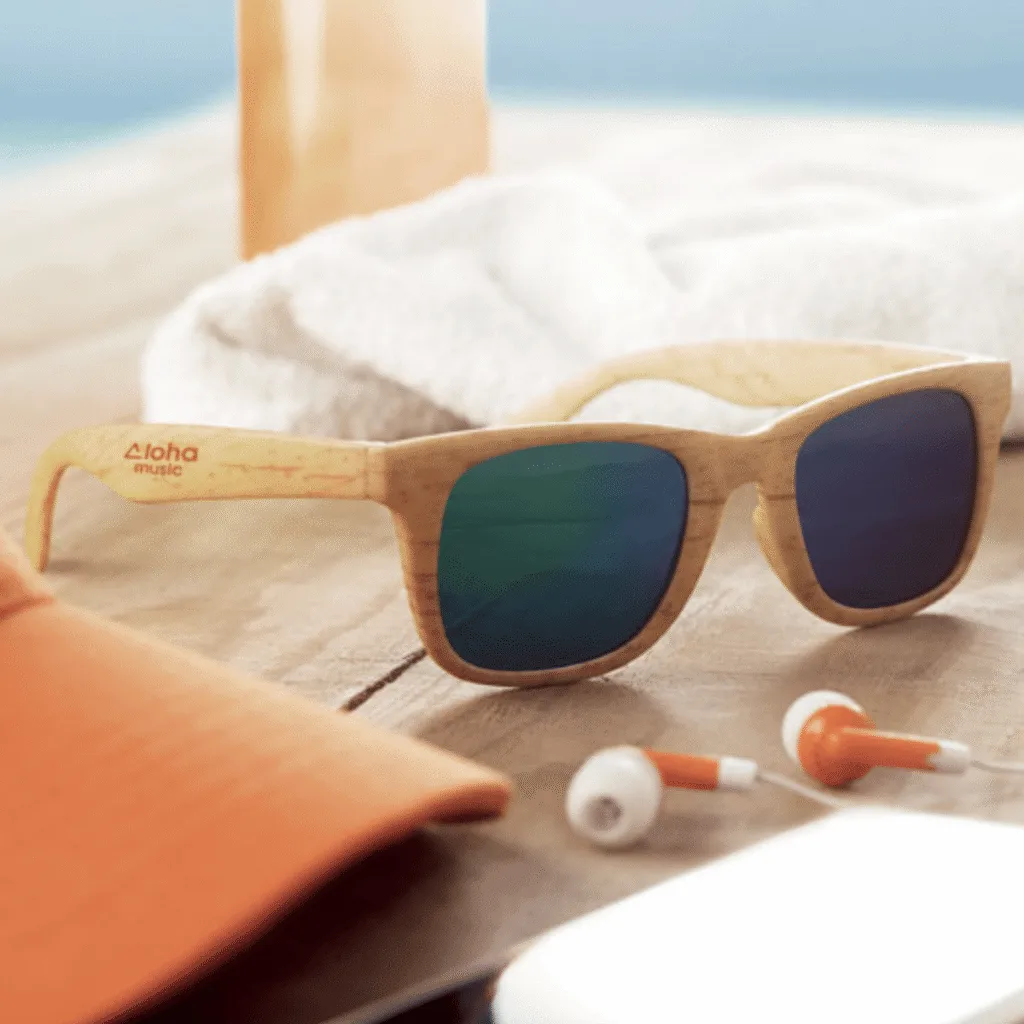 Lunettes de soleil monture effet bois UV400 - vue 1