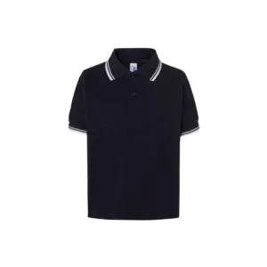 Polo enfant contrasté coton peigné 210 g/m² — JHK JK205K - White/Navy