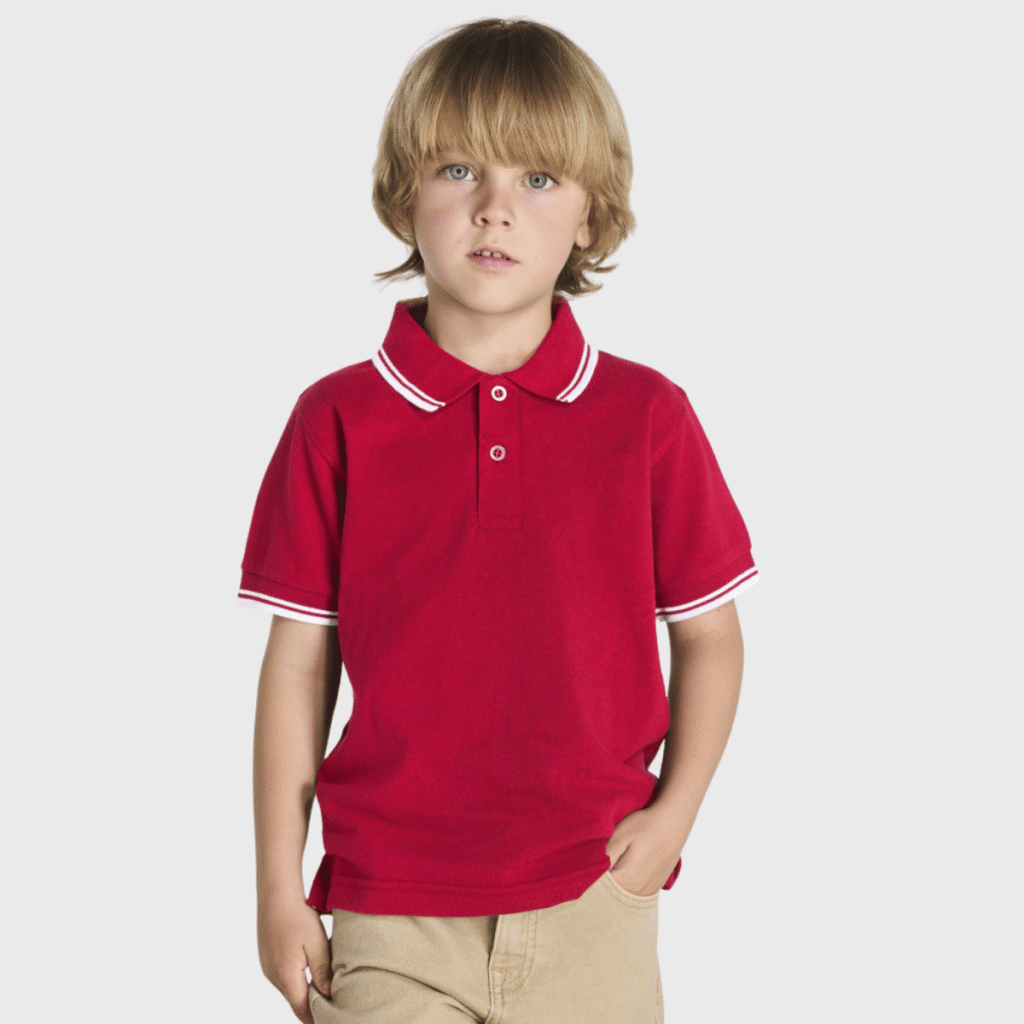 Polo enfant contrasté coton peigné 210 g/m² — JHK JK205K