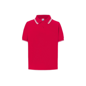Polo enfant contrasté coton peigné 210 g/m² — JHK JK205K - Red/White