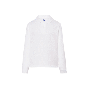 Polo enfant manches longues coton peigné 210 g/m² — JHK JK215K - White