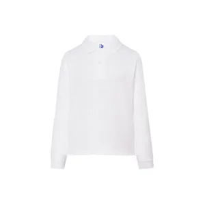 Polo enfant manches longues coton peigné 210 g/m² — JHK JK215K - White
