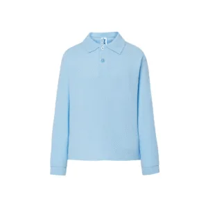 Polo enfant manches longues coton peigné 210 g/m² — JHK JK215K - Sky Blue