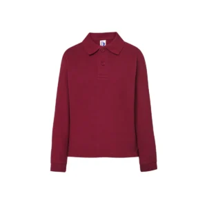 Polo enfant manches longues coton peigné 210 g/m² — JHK JK215K - Burgundy