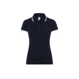 Polo femme piqué contrasté coton peigné 200 g/m² — JHK JK206 - Navy/White